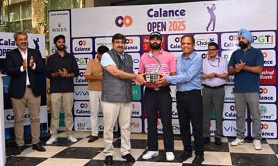 Gurugram&rsquo;s Tapendra Ghai hung on to his lead with a tenacious even-par 70 on the final day to end his long wait for a second title at the INR 1 crore Calance Open 2025 played at the Qutab Golf Course here. The 29-year-old Ghai (64-67-62-70), the overnight leader by four shots, who won his only previous title on the PGTI in 2018, signed off for the week with a total of 17-under 263 to prevail by one shot