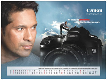 Canon's Sachin Tendular 2011 Special Edition Calender 
