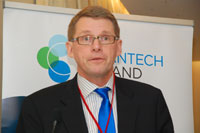 Prime Minister of Finland Matti Vanhanen addressing Cleantech Finland Press Conference in New Delhi