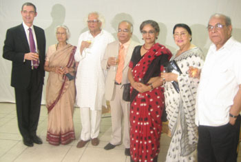 French Ambassador J&eacute;r&ocirc;me Bonnafont with eminent invitees for the investitute ceremony