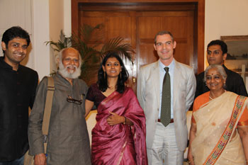 French Ambassador to India Jérôme Bonnafont with Nandita Das and family