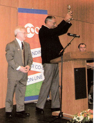Iffco Chairman Surinder Jakhar receiving the first-ever dotCoop Global Award for Cooperative Excellence in Geneva