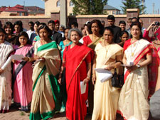 Ladies of the Embassy singing National Anthem