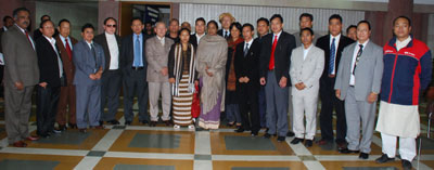 Lok Sabha Speaker Smt. Meira Kumar with the new Members of Arunachal Pradesh Legislative Assembly, who are attending an Orientation Programme organised by the Bureau of Parliamentary Studies and Training in Parliament Library Building on December 16, 2009