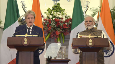 Italian PM Paolo Gentiloni with Modi