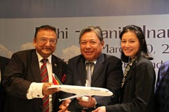 Chairman, Stic Group, the GSA for Philippine Airlines in India Subhash Goyal; President and Chief Operating Officer Jaime J Bautista; and PAL Executive Vice President-Commercial Group Ms Vivienne K. Tan