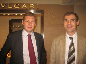 French Ambassador J&eacute;r&ocirc;me Bonnafont and Thibault Cheneviere