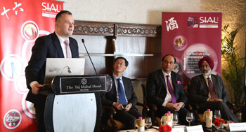 Bjoern Kempe speaking at the SIAL China Press Conference