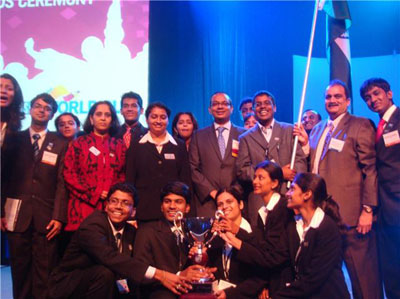 The winning SIFE India team with Chairman of SIFE India, Keshav R. Murugesh and India supporters