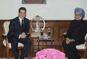 Sarkozy with Manmohan